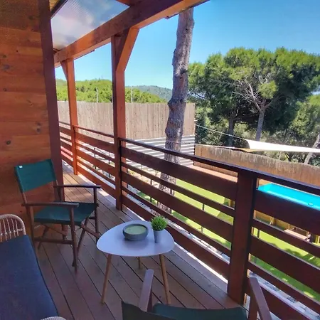 빌라 Casa De Madera Con Piscina Y Vistas Al Mar