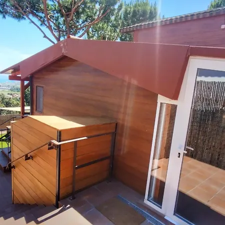 빌라 Casa De Madera Con Piscina Y Vistas Al Mar *